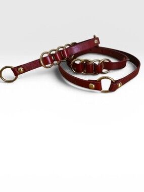 Tarnish by Nordstrom Red Leather O-Ring Belt M/L